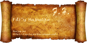 Fáy Hajnalka névjegykártya